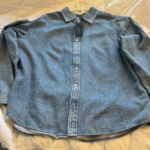rag & bone Blue Denim Casual Button Down Shirt